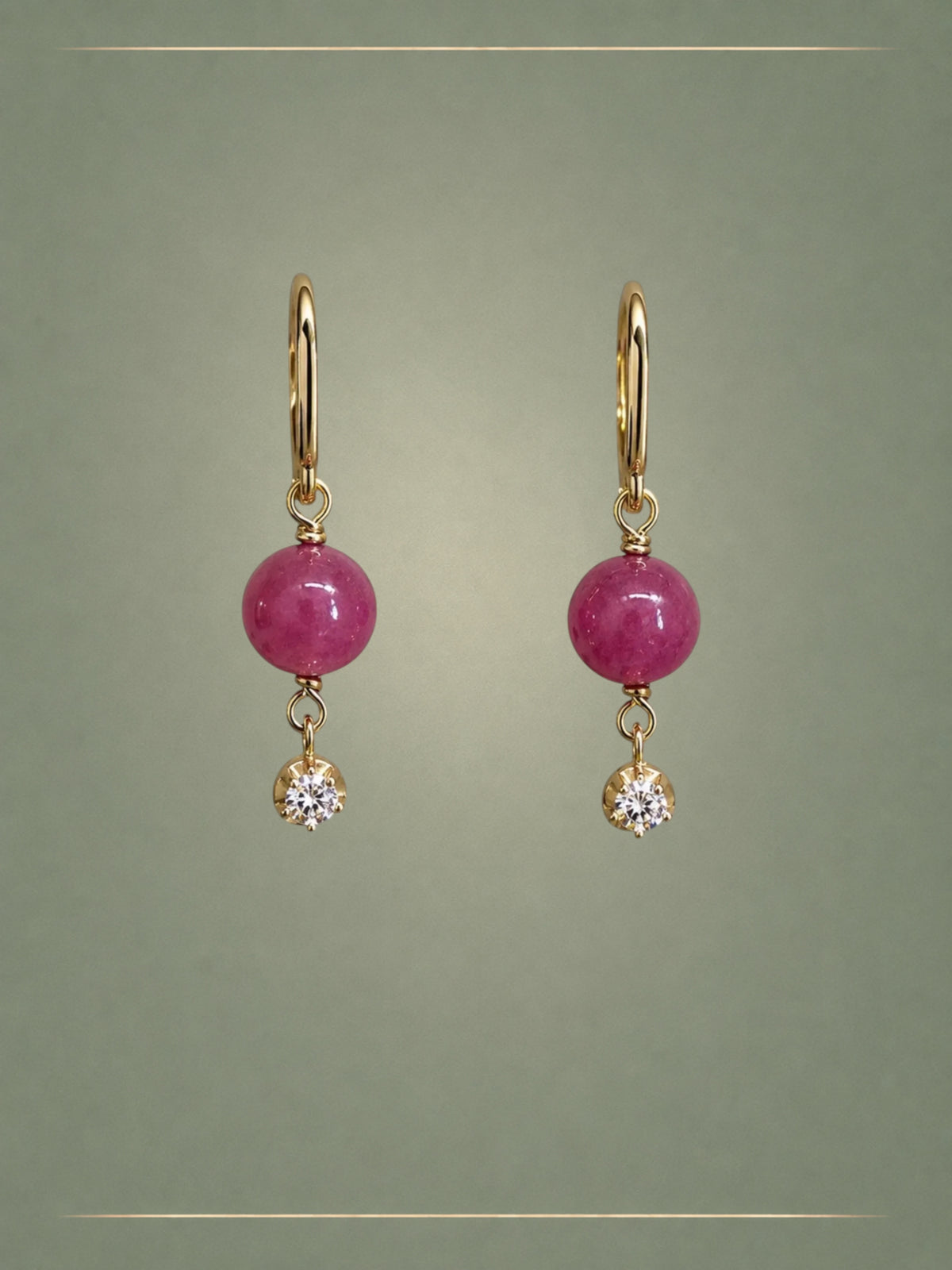 Flow Ruby, Diamond & Gold Hoop Earrings
