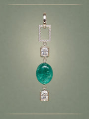 Emerald, Diamond & Gold Matrix Pendant