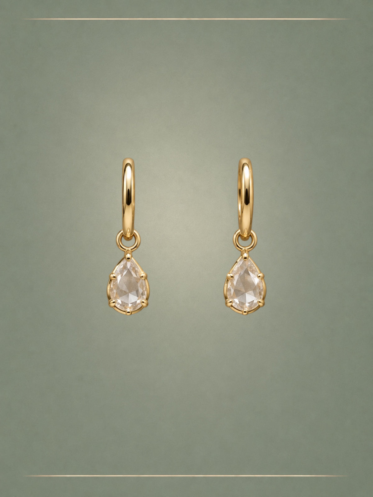 Pendulum Diamond & Gold Hoop Earrings