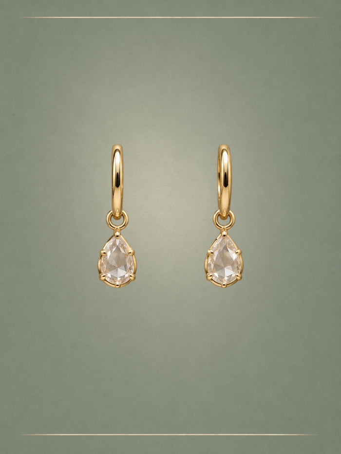 Pendulum Diamond & Gold Hoop Earrings