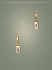 The Dewdrop Emerald Cut 1ct Diamond Earrings