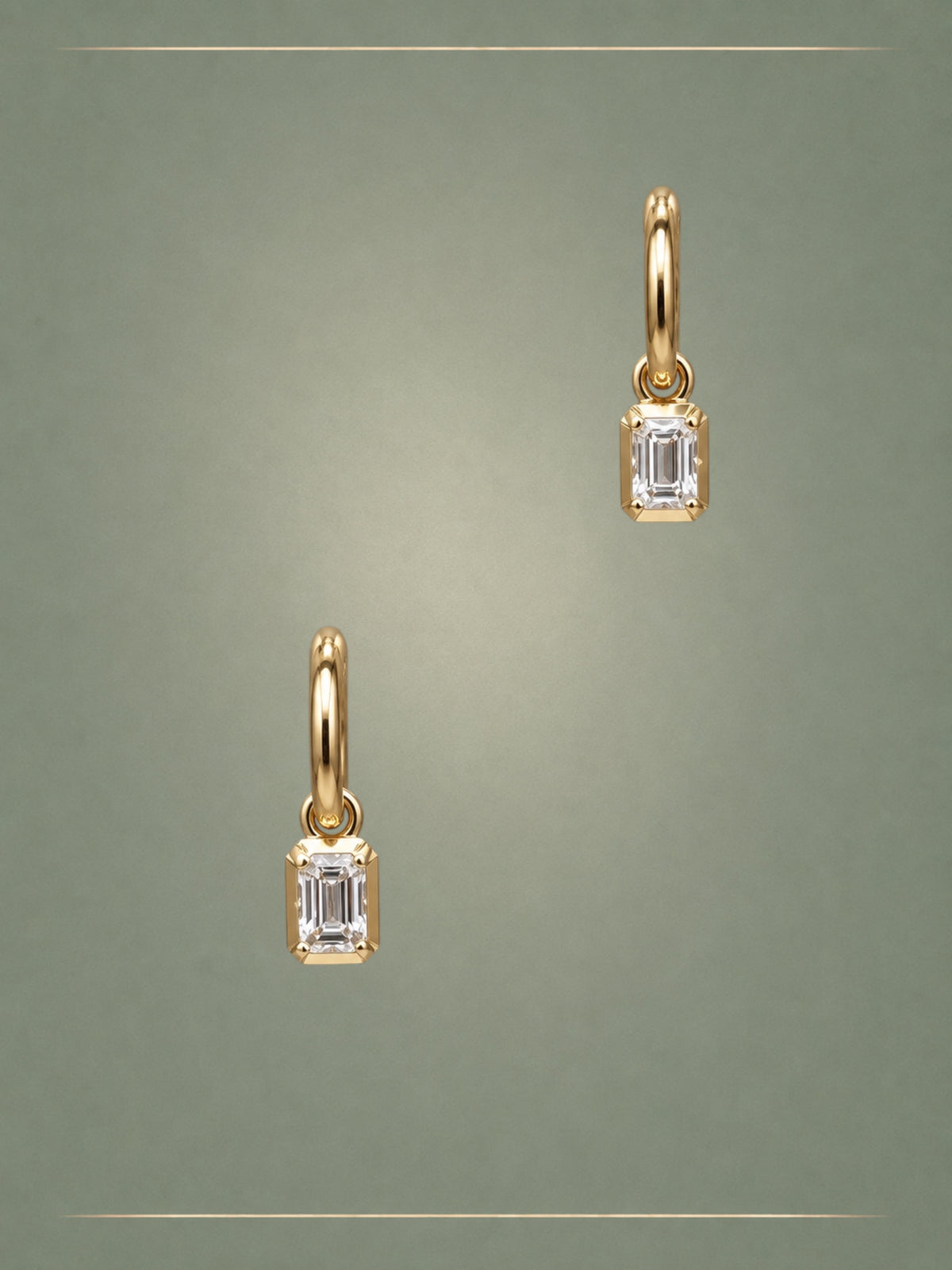 The Dewdrop Emerald Cut 1ct Diamond Earrings