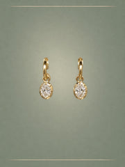 The Dewdrop Oval Cut 1ct Diamond Earrings