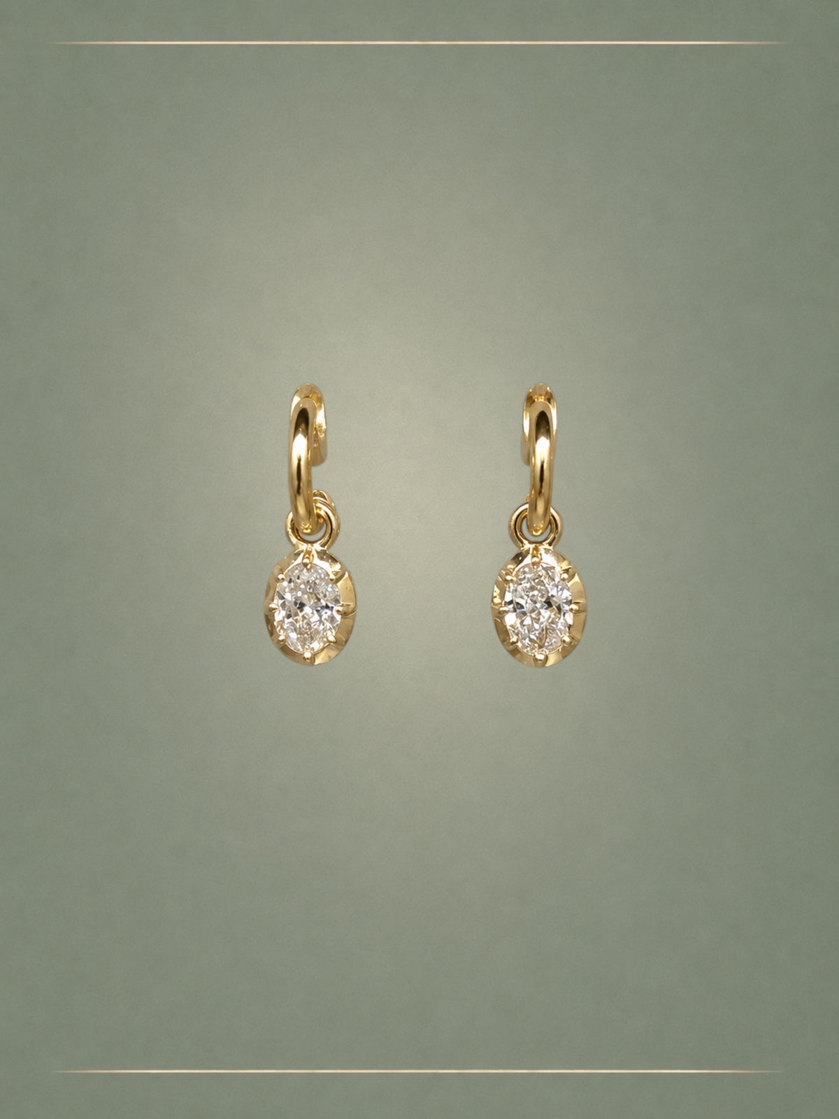The Dewdrop Oval Cut 1ct Diamond Earrings