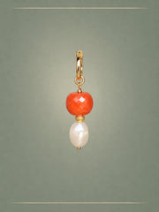 The Raw-Luxe Antique Coral & Pearl Pendant