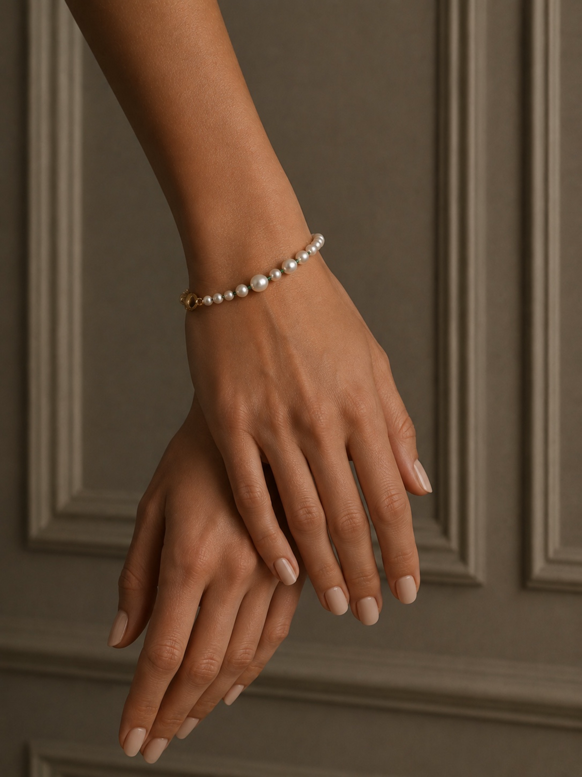 The Lustre Green Thread Eucalyptus Bracelet