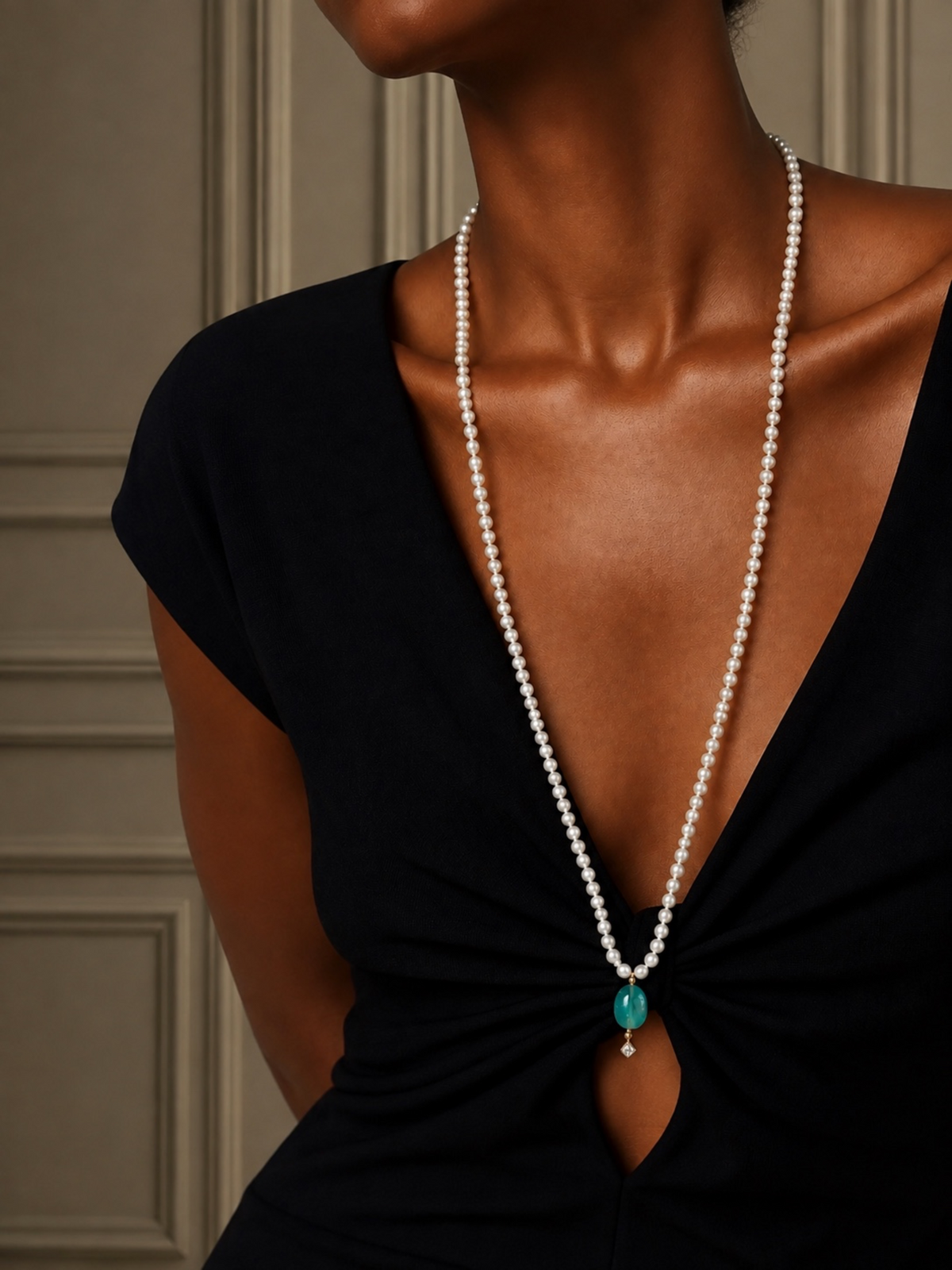 Infinite Emerald Drop Necklace