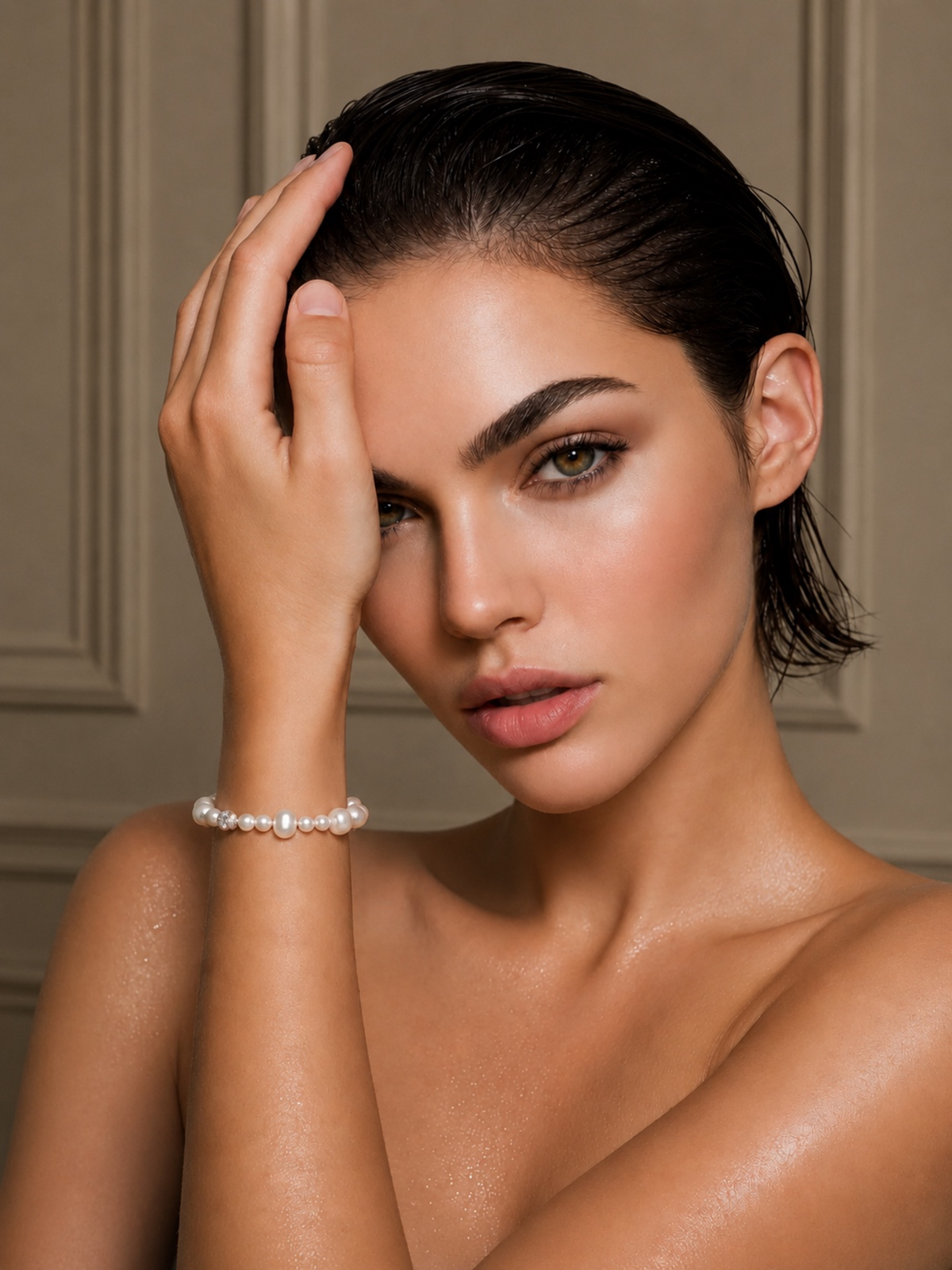 Silk Pearl & Diamond Bracelet