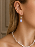 The No. 02 Lavender, Diamond & Gold Hoops Earrings