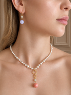 Coral, Diamond & Gold Whisper Pendant