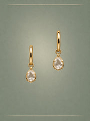 Pendulum Diamond & Gold Hoop Earrings