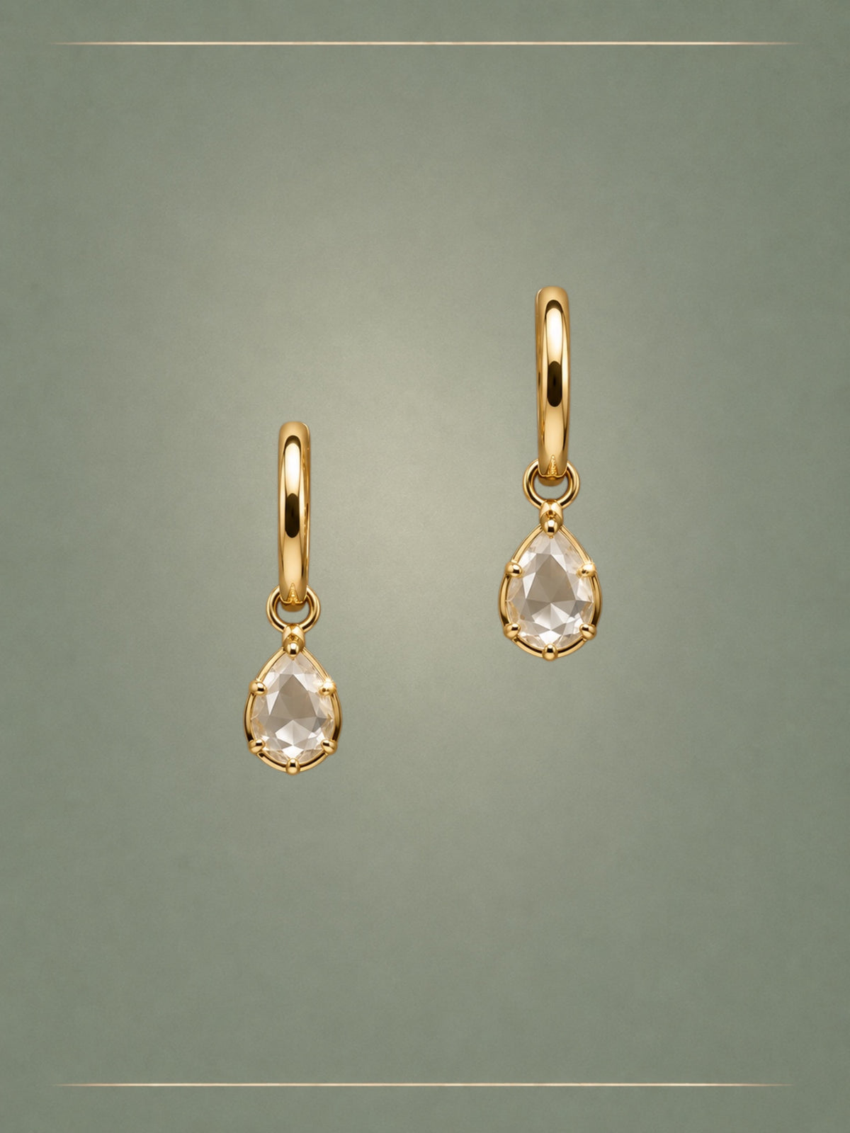 Pendulum Diamond & Gold Hoop Earrings