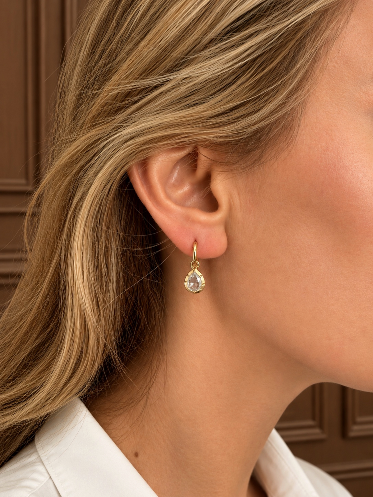 Pendulum Diamond & Gold Hoop Earrings