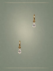 Raw Petal Diamond & Gold Drops Earrings