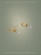 Raw Petal Diamond & Gold Drops Earrings