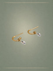 Raw Petal Diamond & Gold Drops Earrings