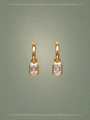 The Dewdrop Emerald Cut 1ct Diamond Earrings