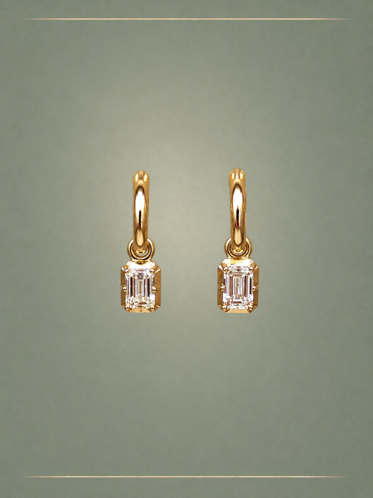 The Dewdrop Emerald Cut 1ct Diamond Earrings