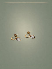 The Dewdrop Emerald Cut 1ct Diamond Earrings