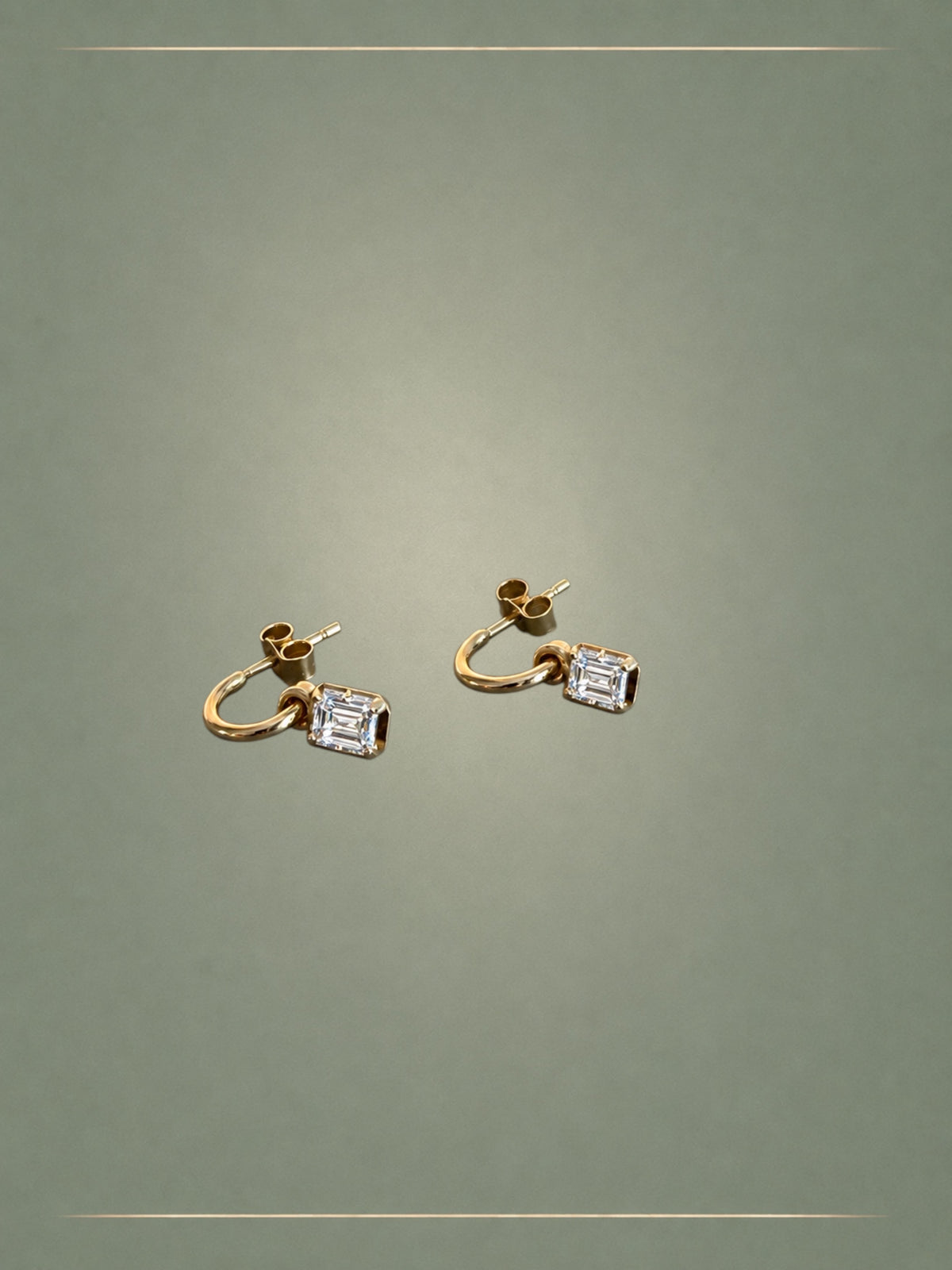 The Dewdrop Emerald Cut 1ct Diamond Earrings