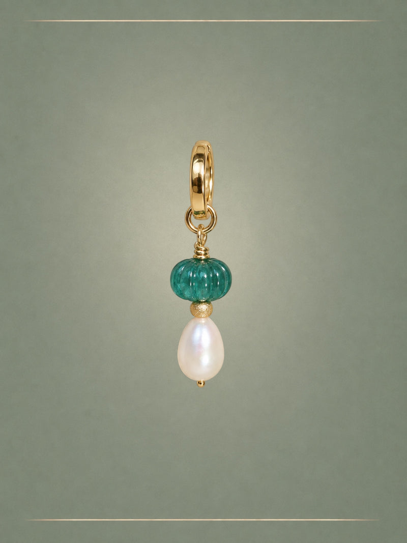 The Awez Emerald, Pearl & Gold  Pendant