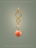 Coral, Diamond & Gold Whisper Pendant