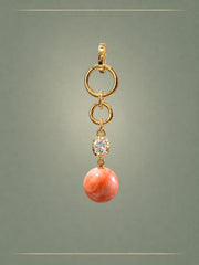 Coral, Diamond & Gold Whisper Pendant