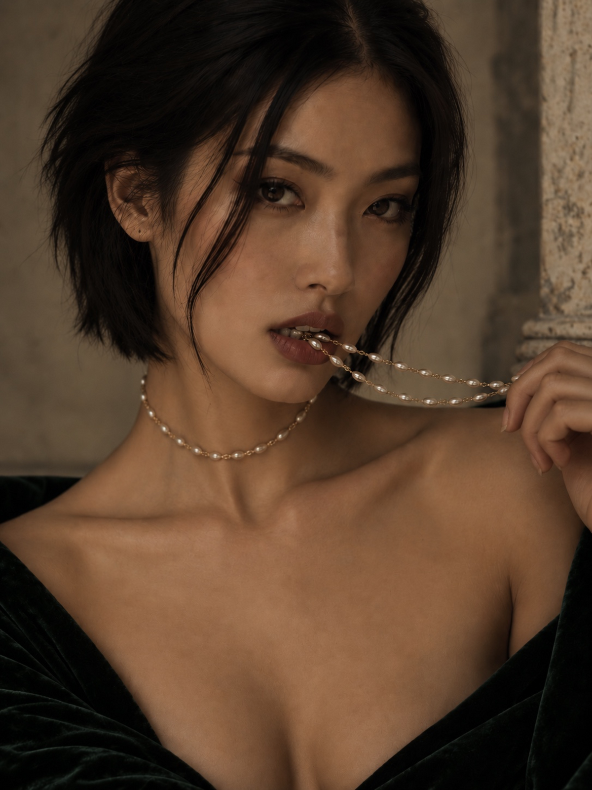 Raw Keshi Gold Y-Necklace