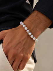 Men's Shake Things Up Grey Pearl Bracelet