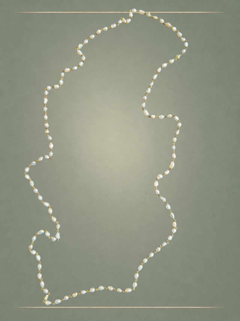 Raw Keshi Gold Y-Necklace