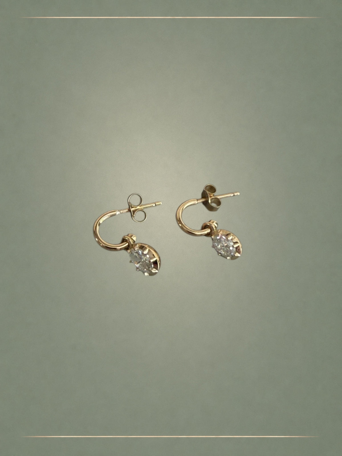 The Dewdrop Oval Cut 1ct Diamond Earrings