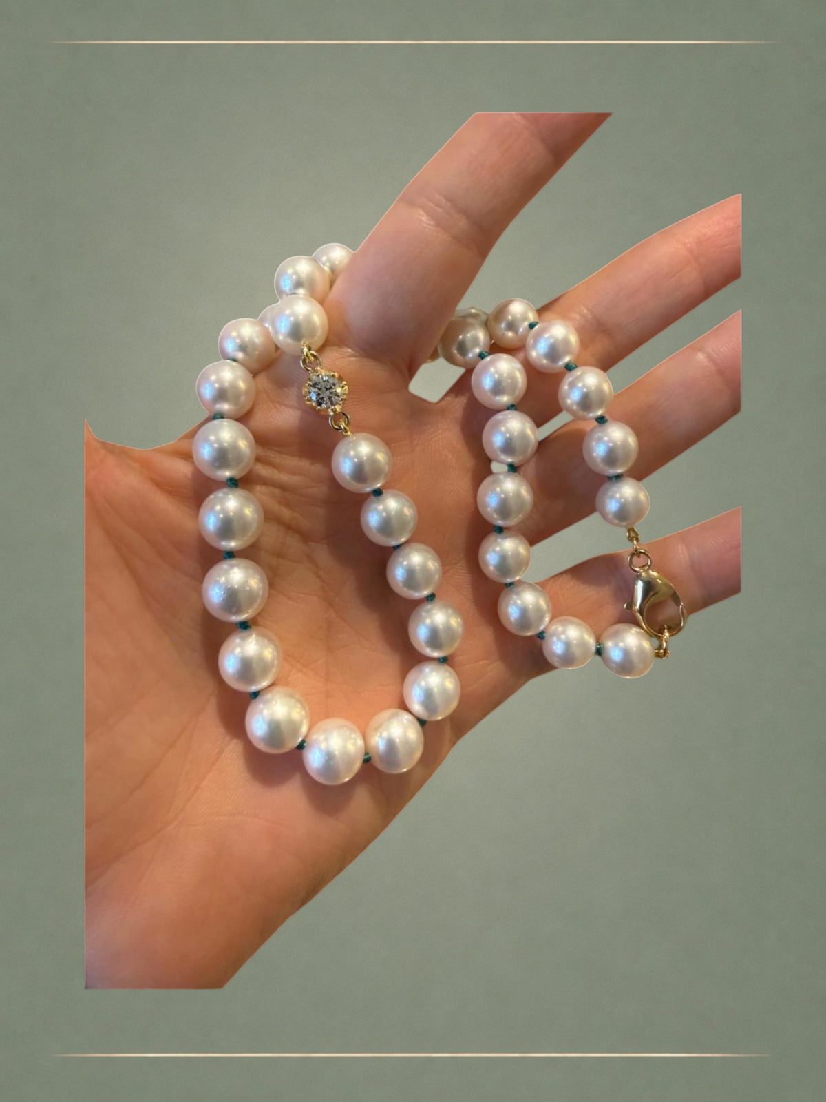 Hanadama Akoya Pearl & Diamond Collier
