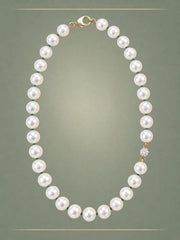 Hanadama Akoya Pearl & Diamond Collier