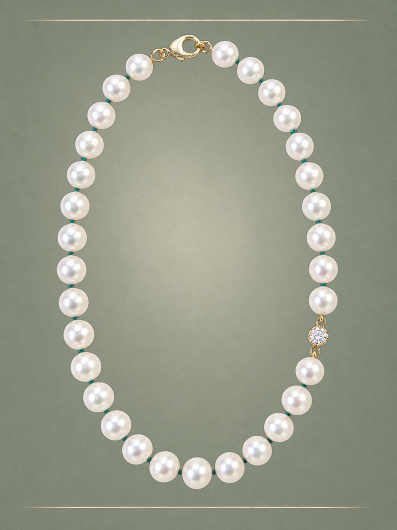 Hanadama Akoya Pearl & Diamond Collier