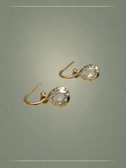 Pendulum Diamond & Gold Hoop Earrings