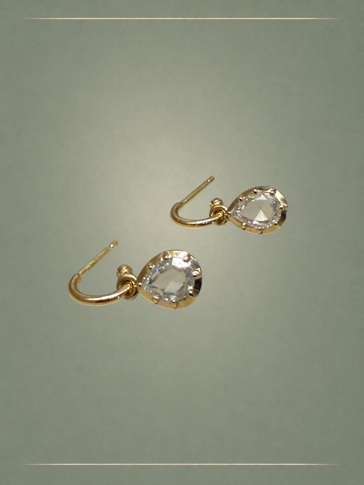 Pendulum Diamond & Gold Hoop Earrings