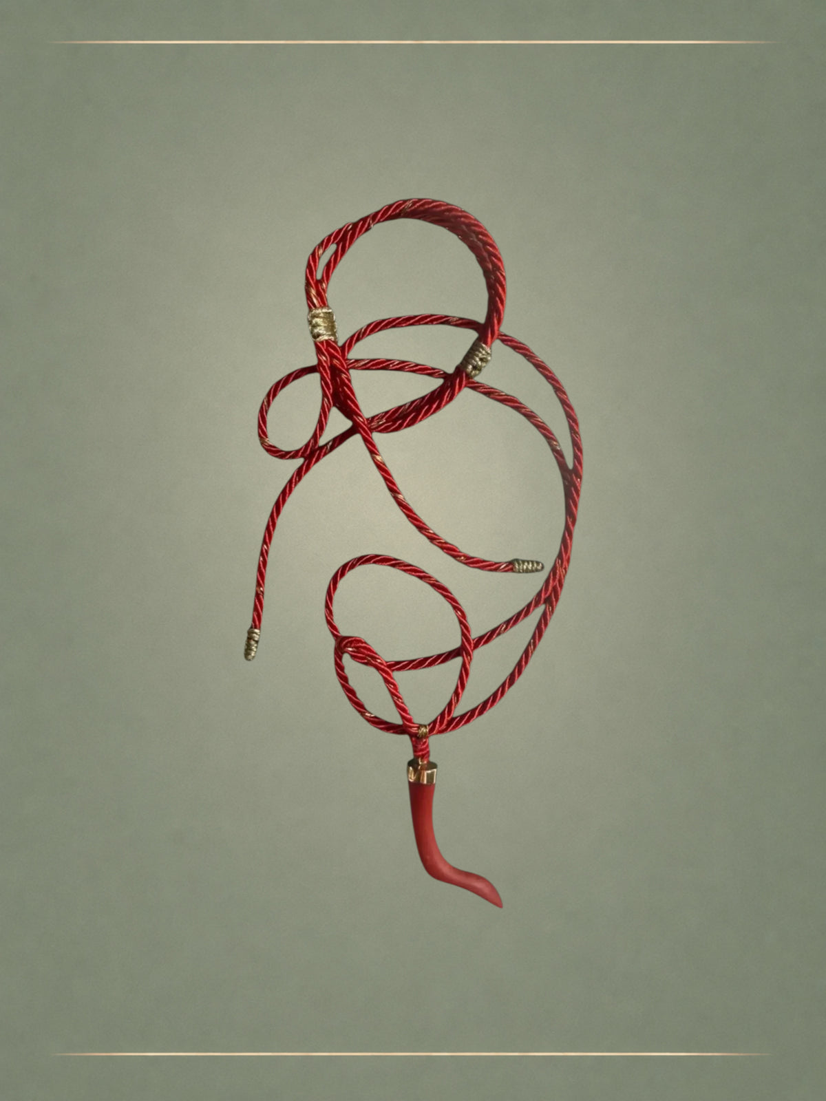 Coral Arc & Gold Pendant