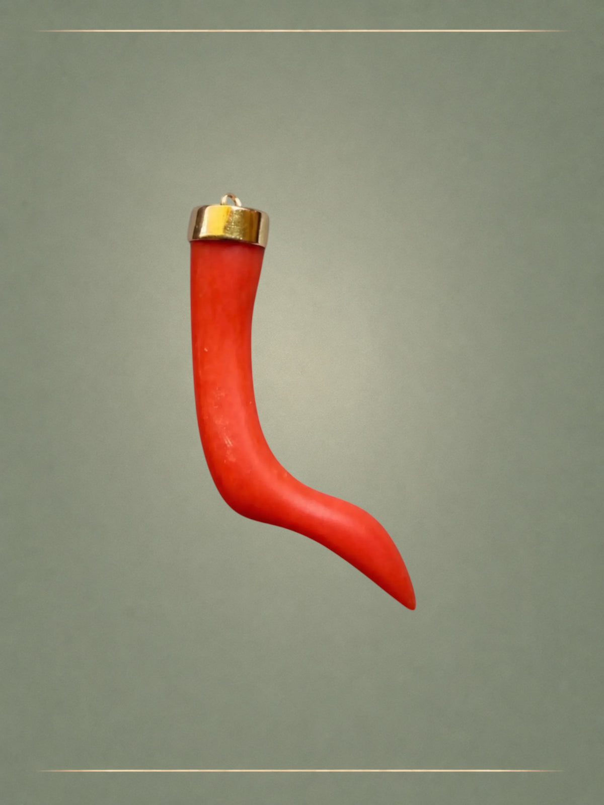 Coral Arc & Gold Pendant