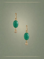 Flow Emerald, Diamond & Gold Hoop Earrings