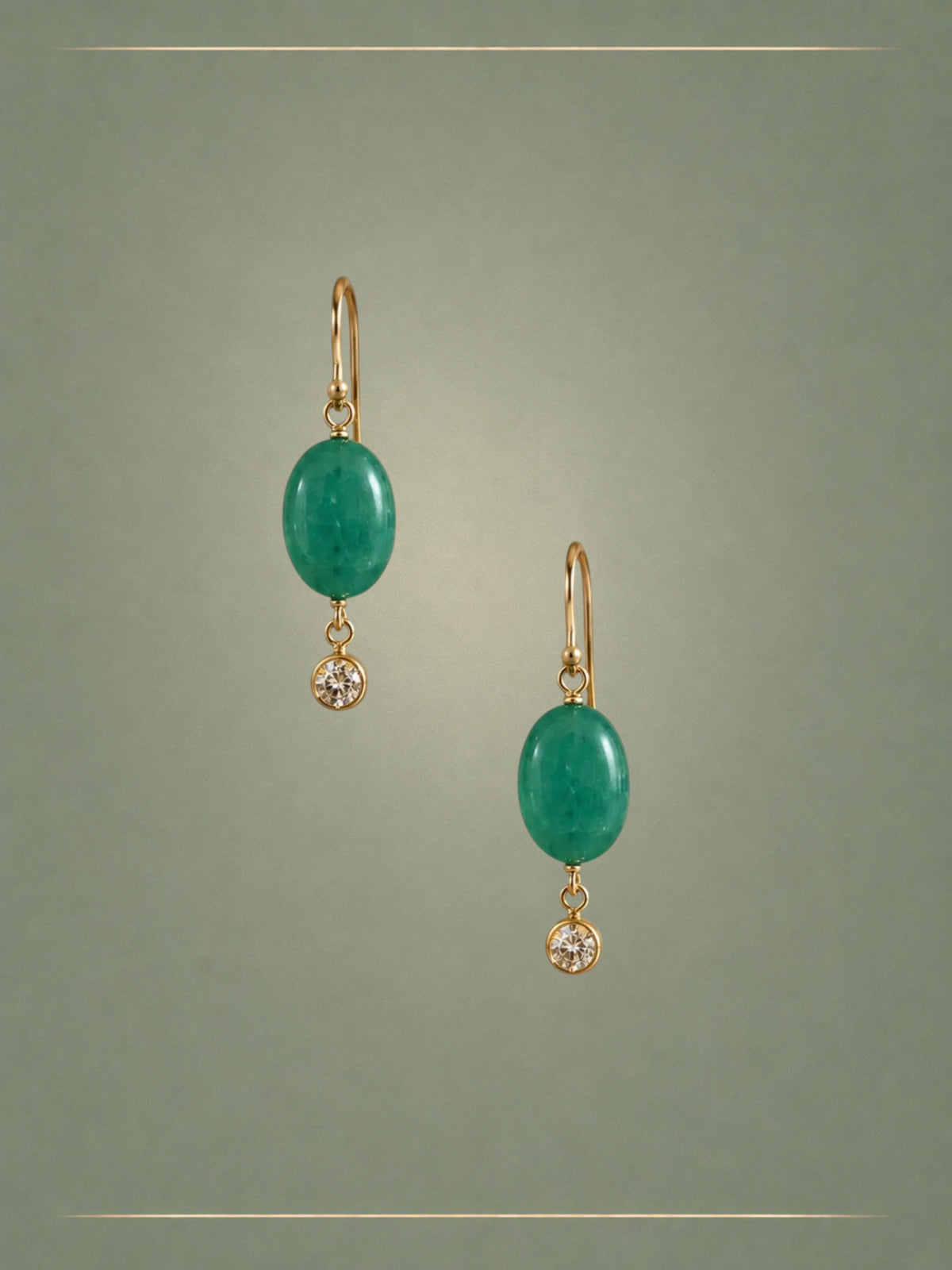 Flow Emerald, Diamond & Gold Hoop Earrings