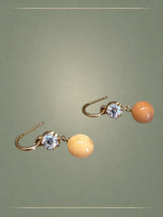 Melo Maree Pearl, Diamond & Gold Hoop Earrings
