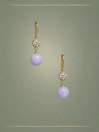 The No. 02 Lavender, Diamond & Gold Hoops Earrings