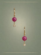 Flow Ruby, Diamond & Gold Hoop Earrings