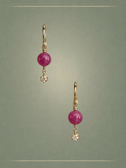 Flow Ruby, Diamond & Gold Hoop Earrings