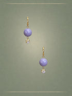 The No. 01 Lavender Jade, Diamond & Gold Hoops Earrings