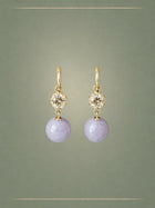 The No. 02 Lavender, Diamond & Gold Hoops Earrings