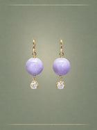 The No. 01 Lavender Jade, Diamond & Gold Hoops Earrings