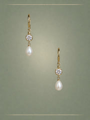 Velvet Pearl, Diamond & Gold Drop Earrings