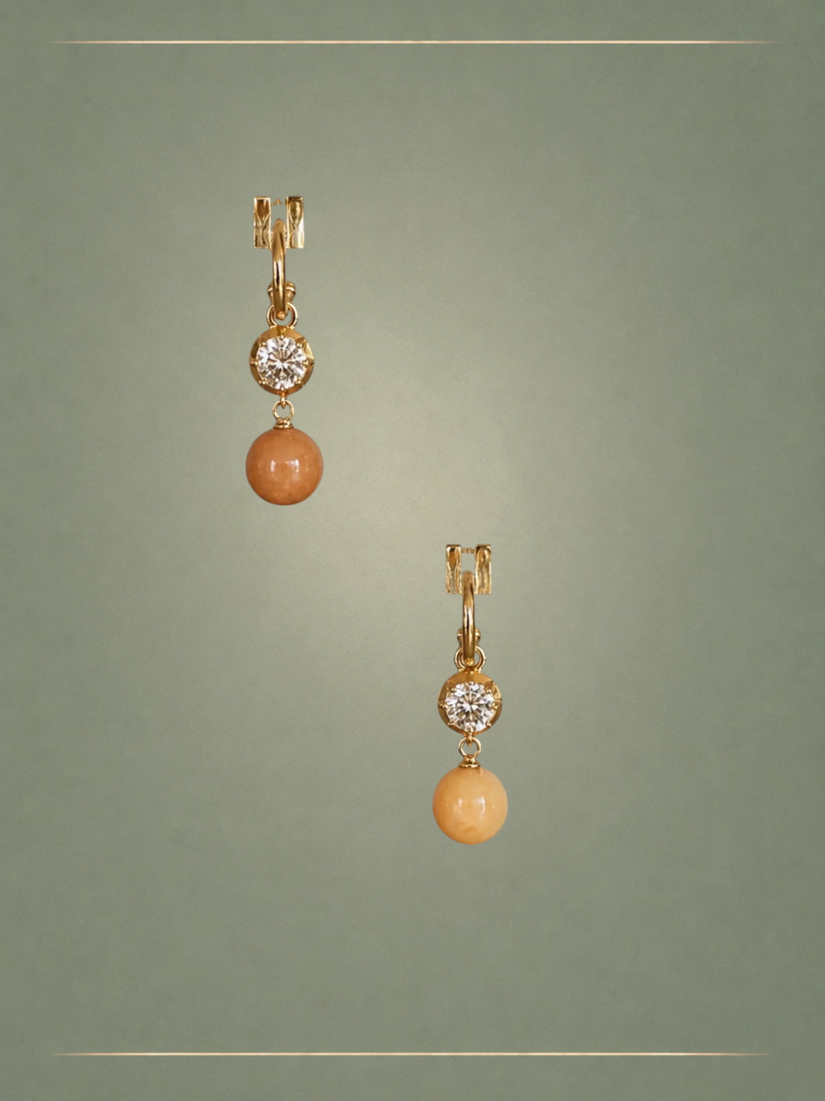 Melo Maree Pearl, Diamond & Gold Hoop Earrings