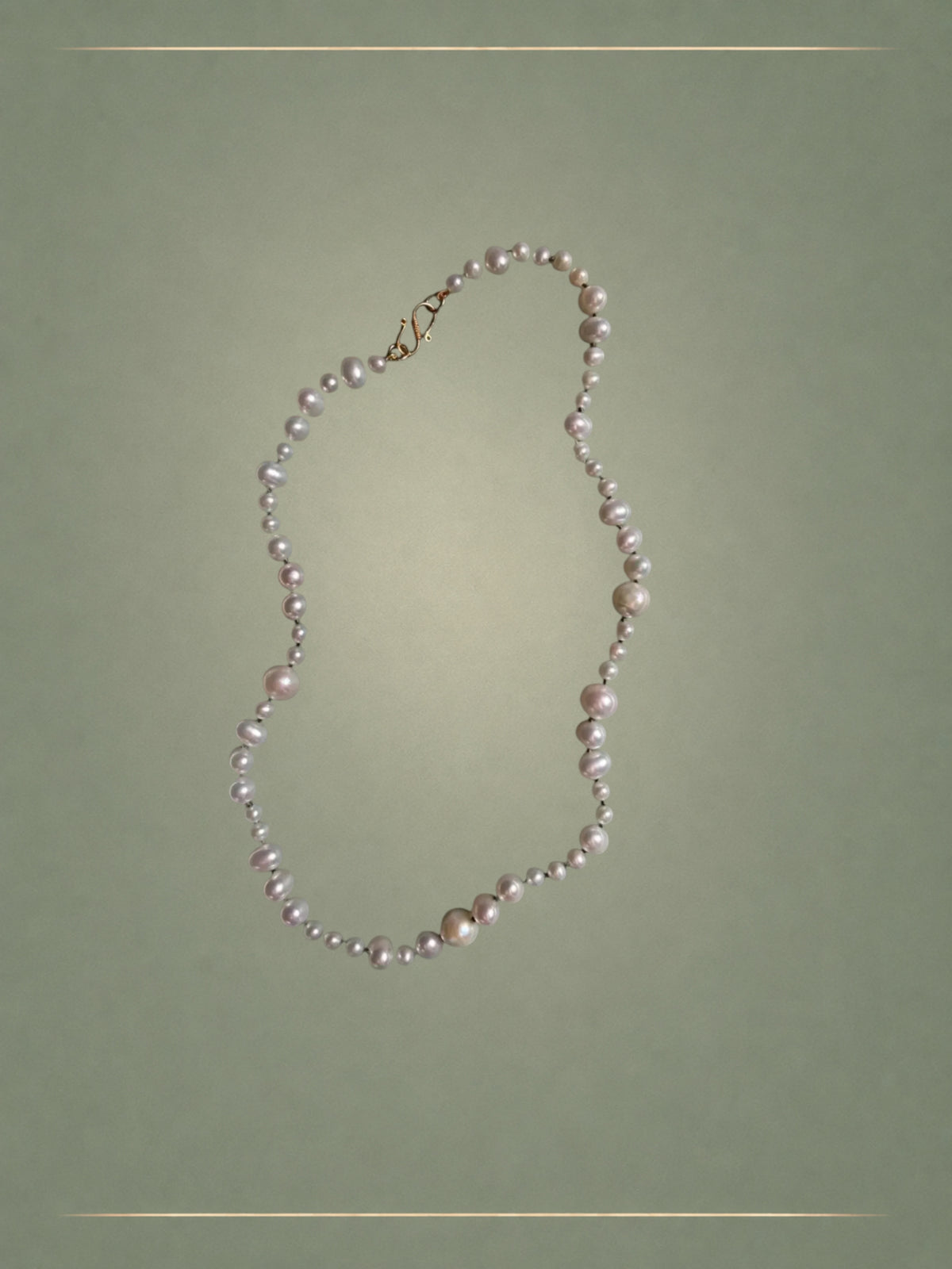 The Lustre Green Thread & Gold Eucalyptus Necklace